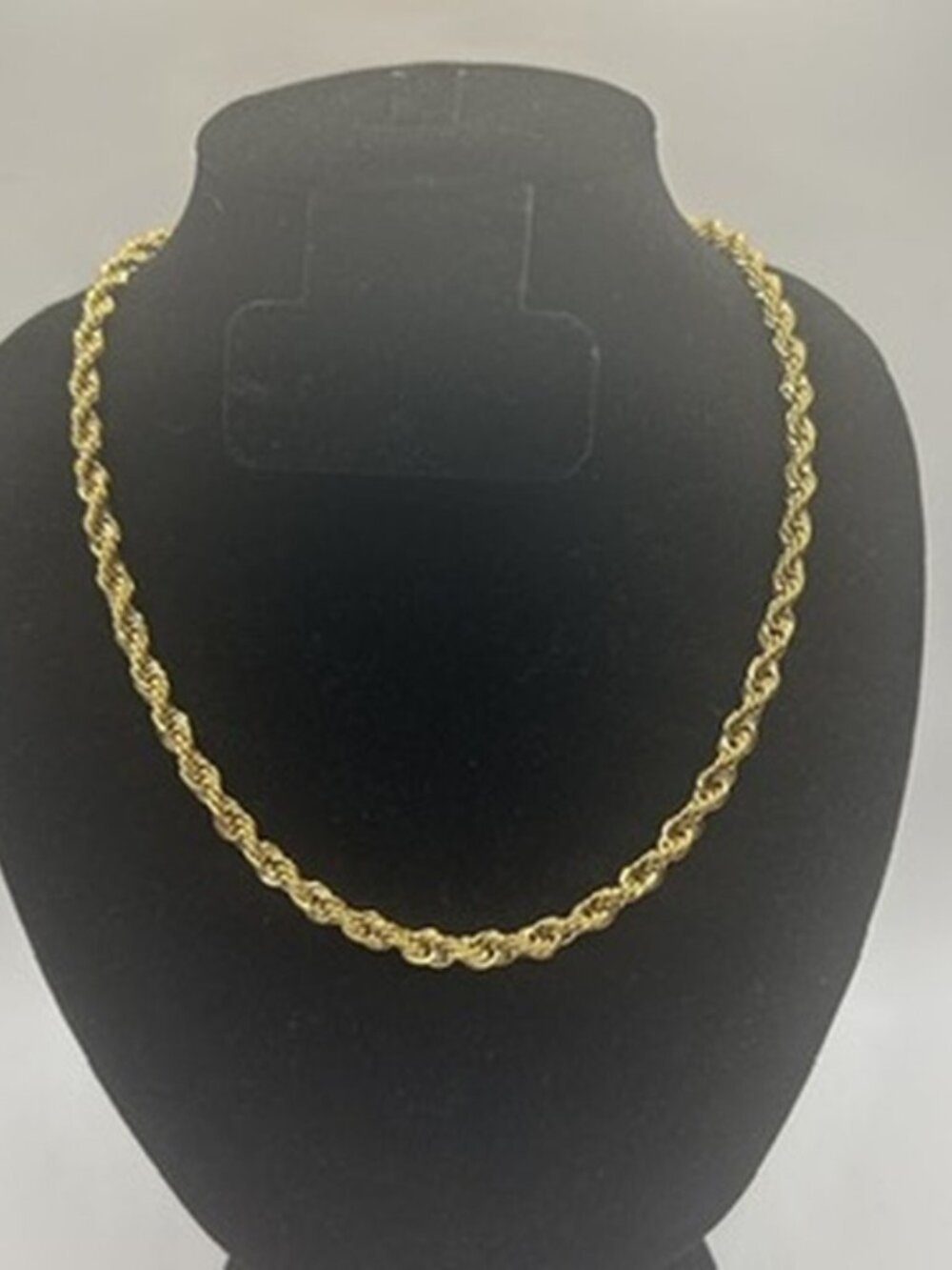 Mens Gold Rope Chain 5mm 22 Inch Real Gold Stainless Steel Plated Durable New